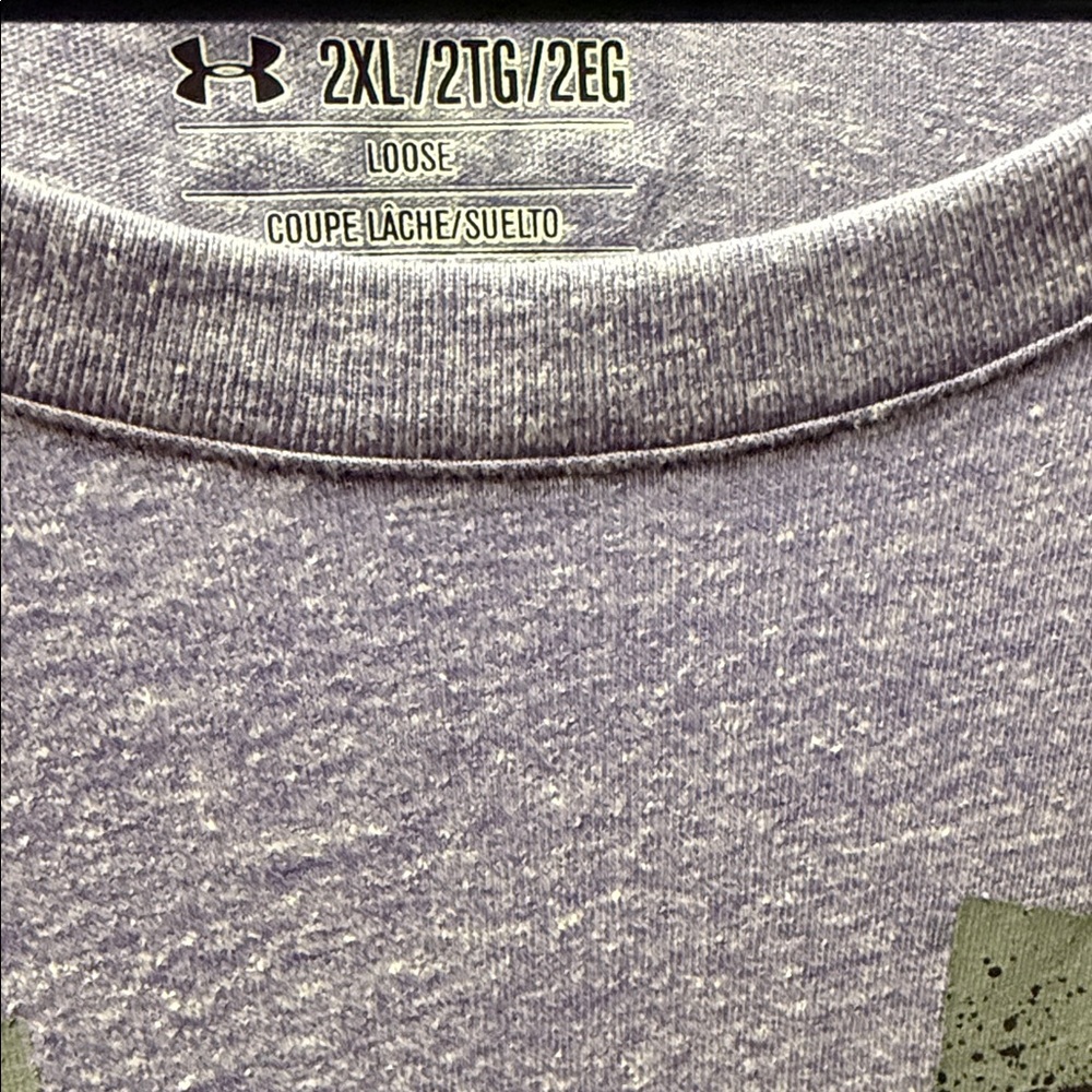 Under Armour Gray Tee with Neon Logo - Picture 5 of 5